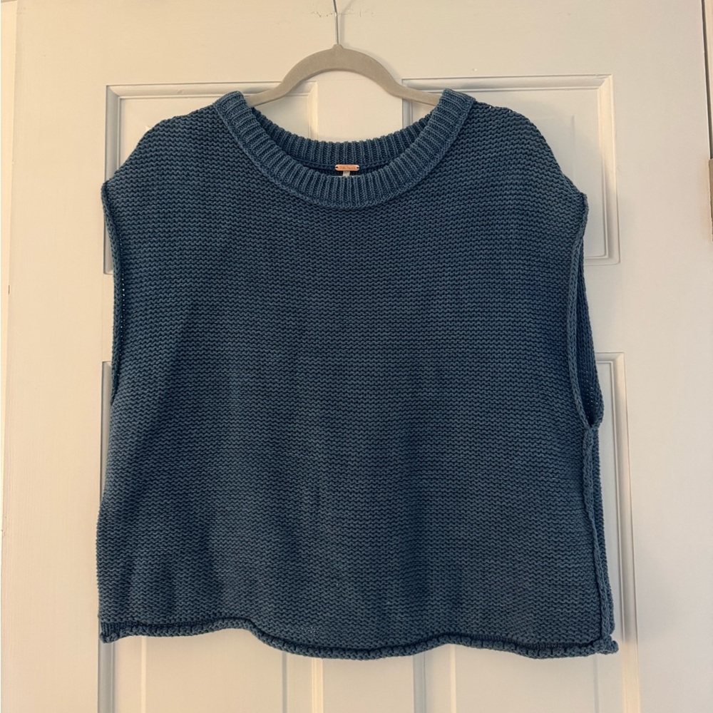 Free People Blue Crew Neck Sweater